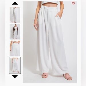 EASEL White Women's Wide-Leg Pants